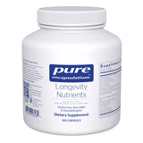 Pure Encapsulations Longevity Nutrients — bouteille bien éclairée, soutien potentiel pour cerveau et énergie.