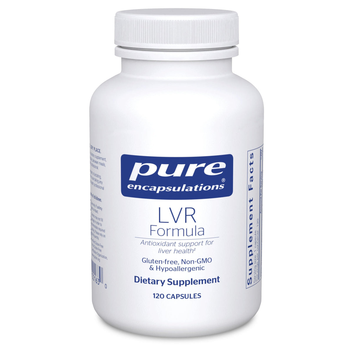 Pure Encapsulations LVR Formula, bouteille de capsules, peut soutenir la santé des cellules du foie.