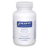 Pure Encapsulations M/R/S montre des champignons en bouteille, offrant un soutien immunitaire potentiel et un bien-être général.