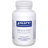 Pure Encapsulations Mineral 650 — bouteille présente, favorise une absorption minérale homogène et pratique.
