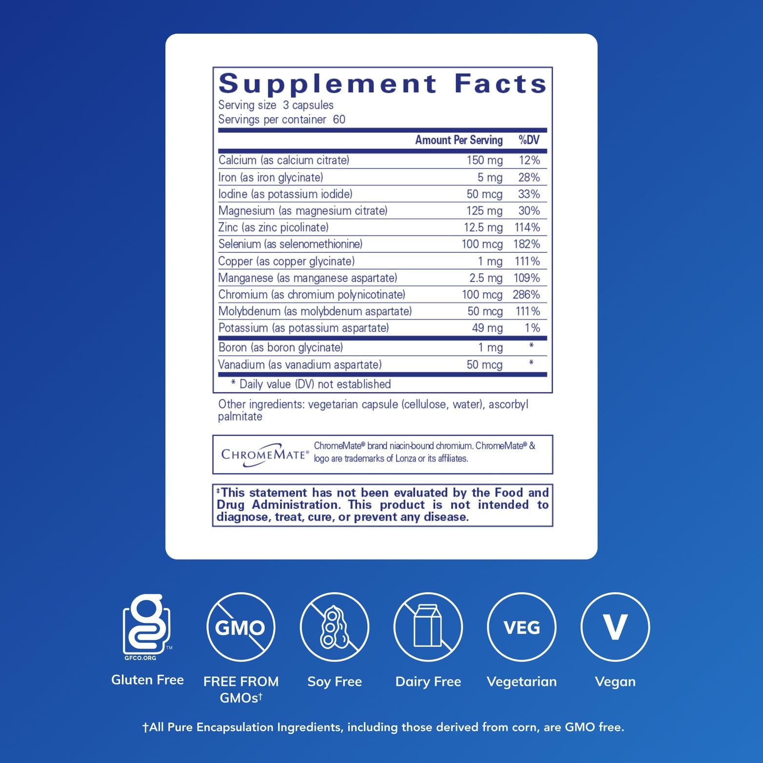 Pure Encapsulations Mineral 650 — capsules visibles, favorise l’absorption minérale efficace.