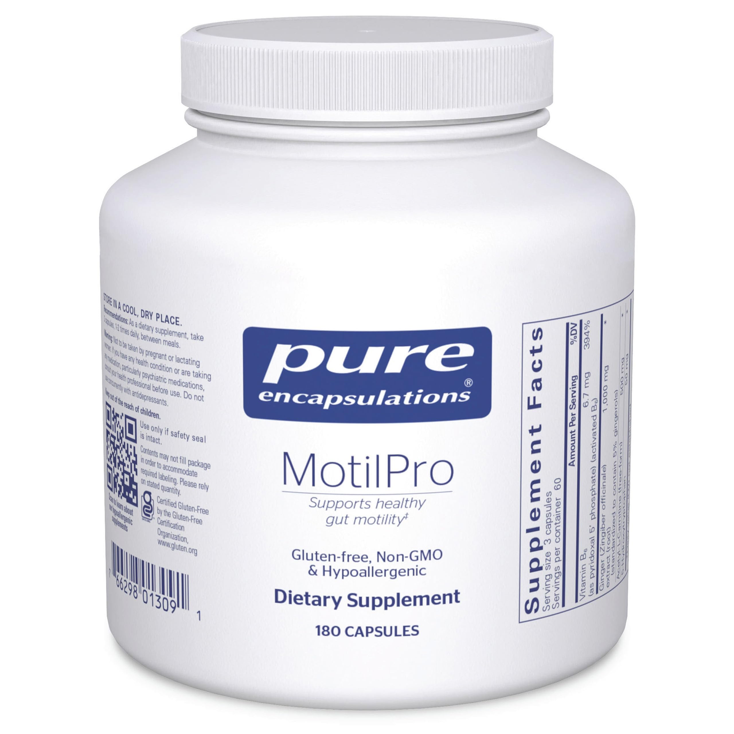 MotilPro Pure Encapsulations, bouteille prête à l’emploi pour la digestion.