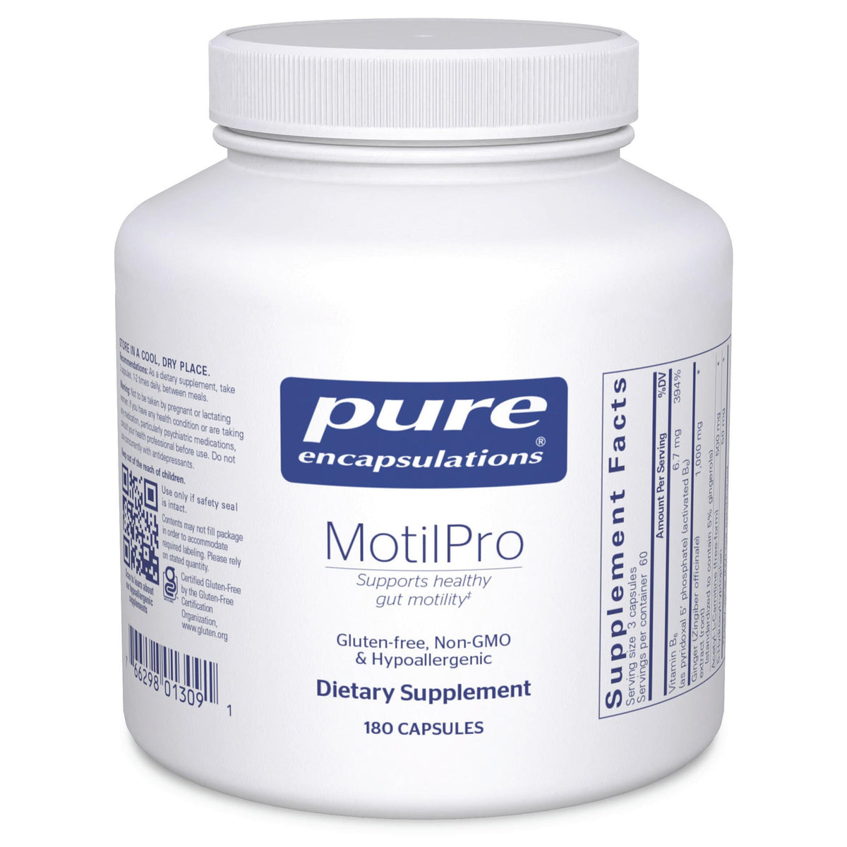 MotilPro Pure Encapsulations, bouteille prête à l’emploi pour la digestion.