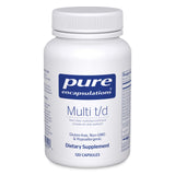 Pure Encapsulations Multi T/D – bouteille de capsules soutenant le bien-être quotidien