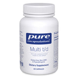 Pure Encapsulations Multi T/D, bouteille visible, soutien du bien-être quotidien.