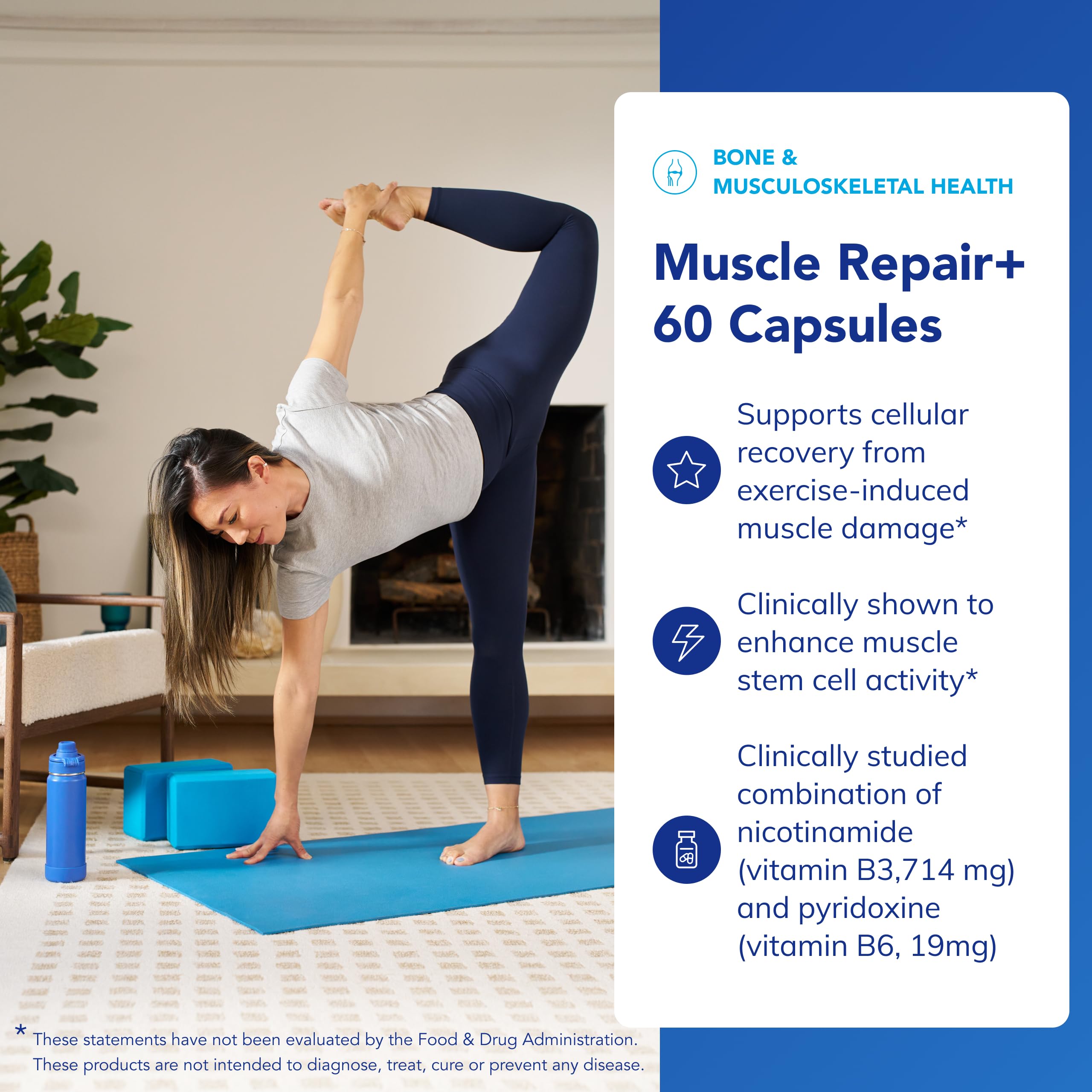 Pure Encapsulations Muscle Repair+ etiquette produit, informations clés sur les ingrédients.