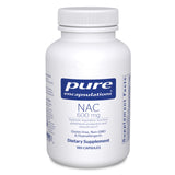 Pure Encapsulations NAC 600 mg, bouteille de capsules, soutien antioxydant potentiel.