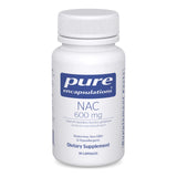 Pure Encapsulations NAC 600 mg — bouteille et étiquette, soutien potentiel des poumons.
