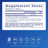 Étiquette lisible de Pure Encapsulations NAC 600 mg, informations d'utilisation et ingrédients.