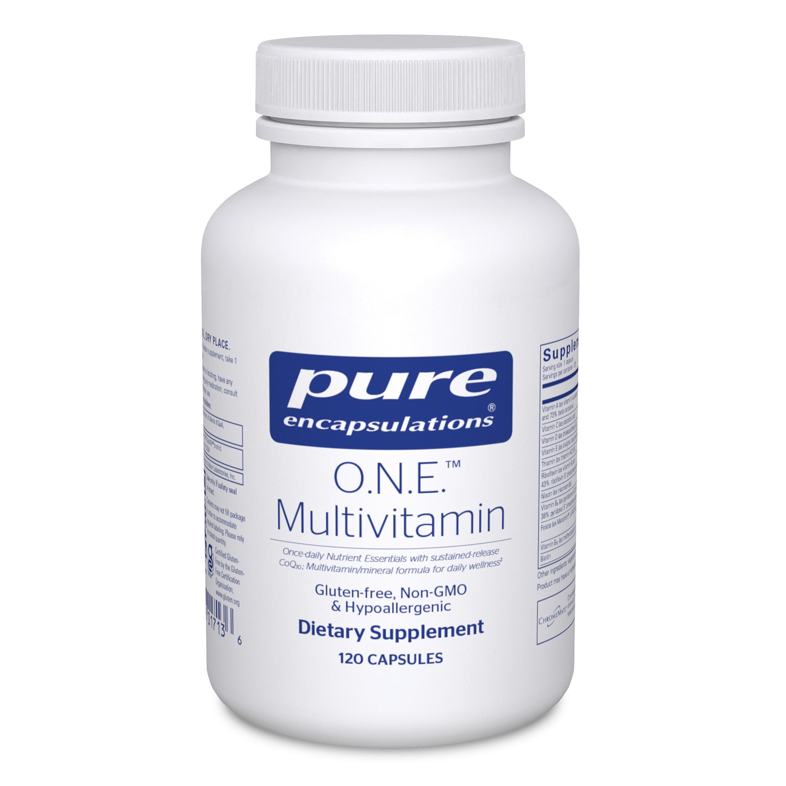 Pure Encapsulations ONE Multivitamin — bouteille pratique pour une prise unique et simplifiée.