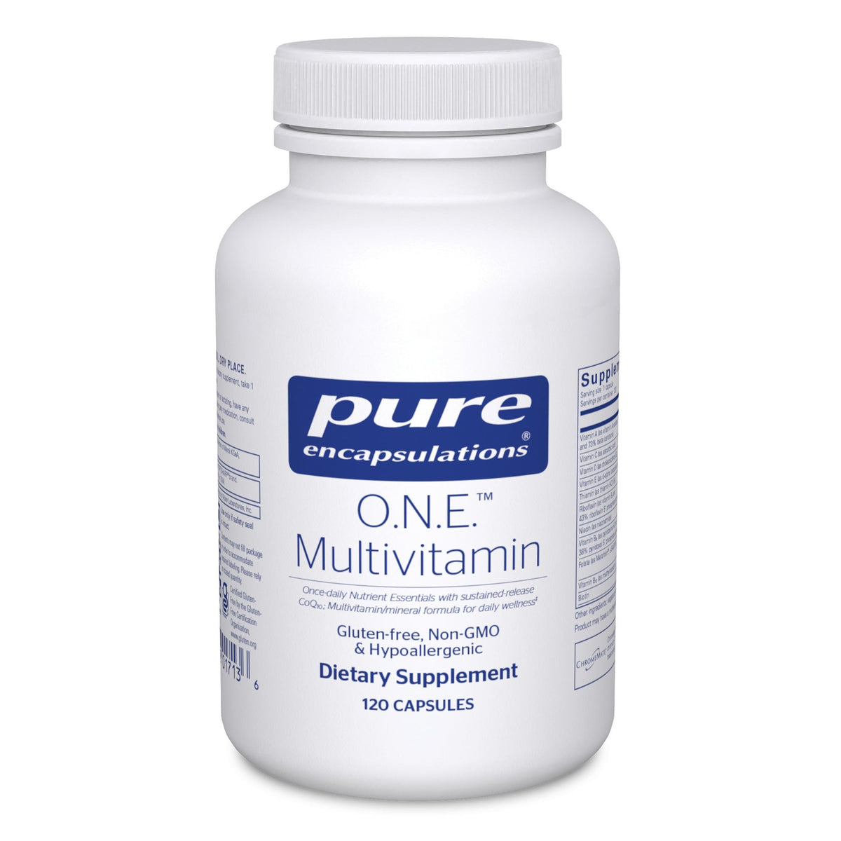Pure Encapsulations ONE Multivitamin — bouteille pratique pour une prise unique et simplifiée.