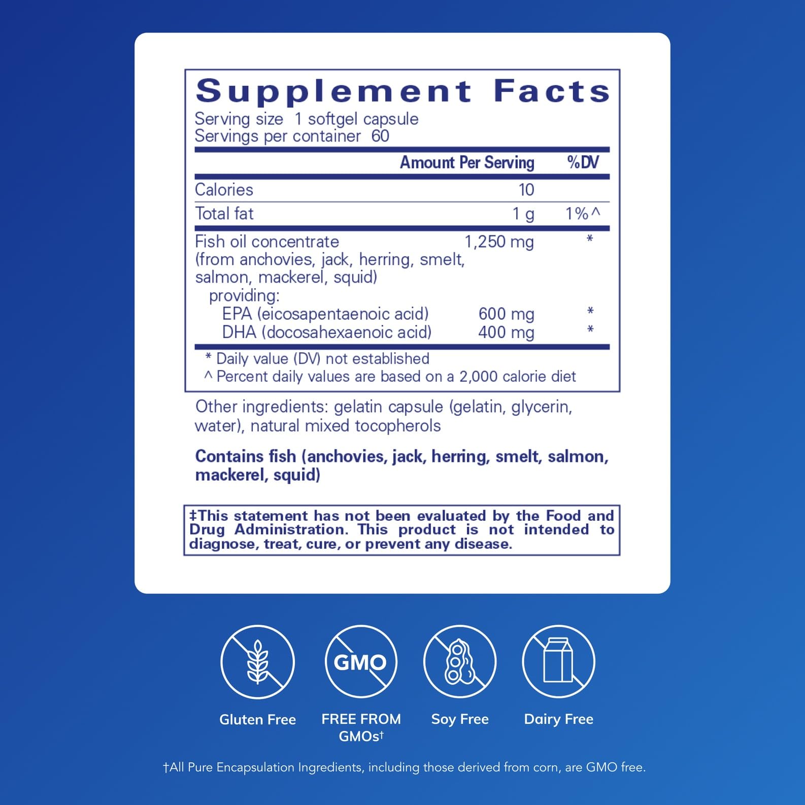 Pure Encapsulations O.N.E. Omega – bouteille Omega-3, pratique pour dosage quotidien.