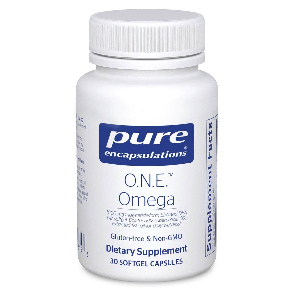 Bouteille Pure Encapsulations O.N.E. Omega avec gélules faciles à avaler