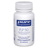 Pure Encapsulations P5P 50 – bouteille en gros plan, soutien potentiel énergie et clarté mentale.