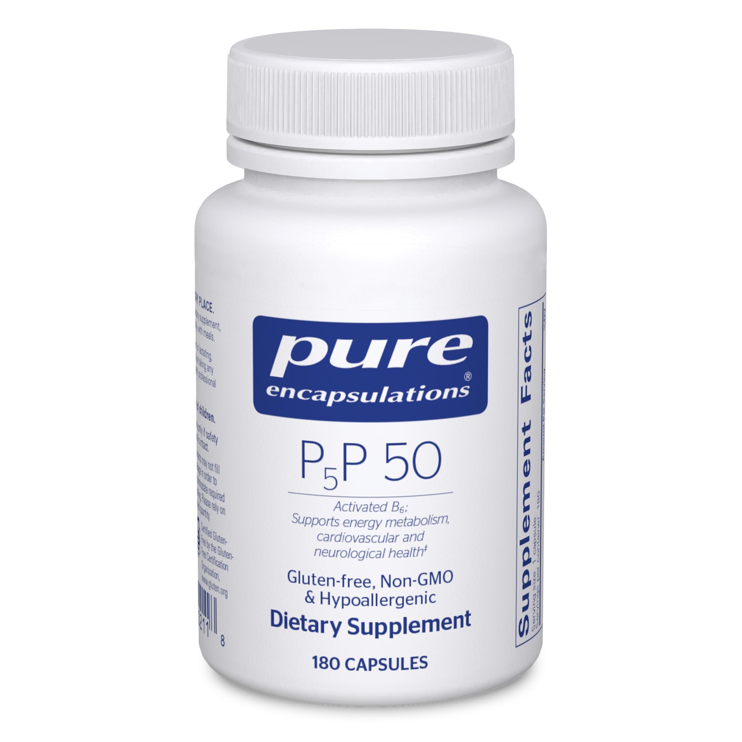 Pure Encapsulations P5P 50 - Bouteille affichée, soutien potentiel du métabolisme énergétique.