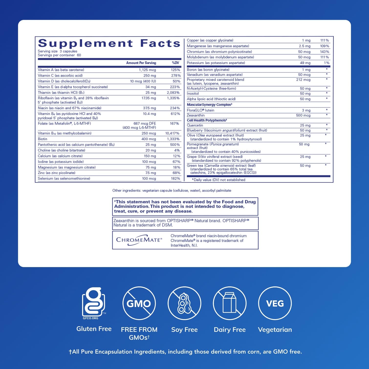 Pure Encapsulations Polyphénol Nutrients – Gélules prêtes à intégrer votre apport quotidien.