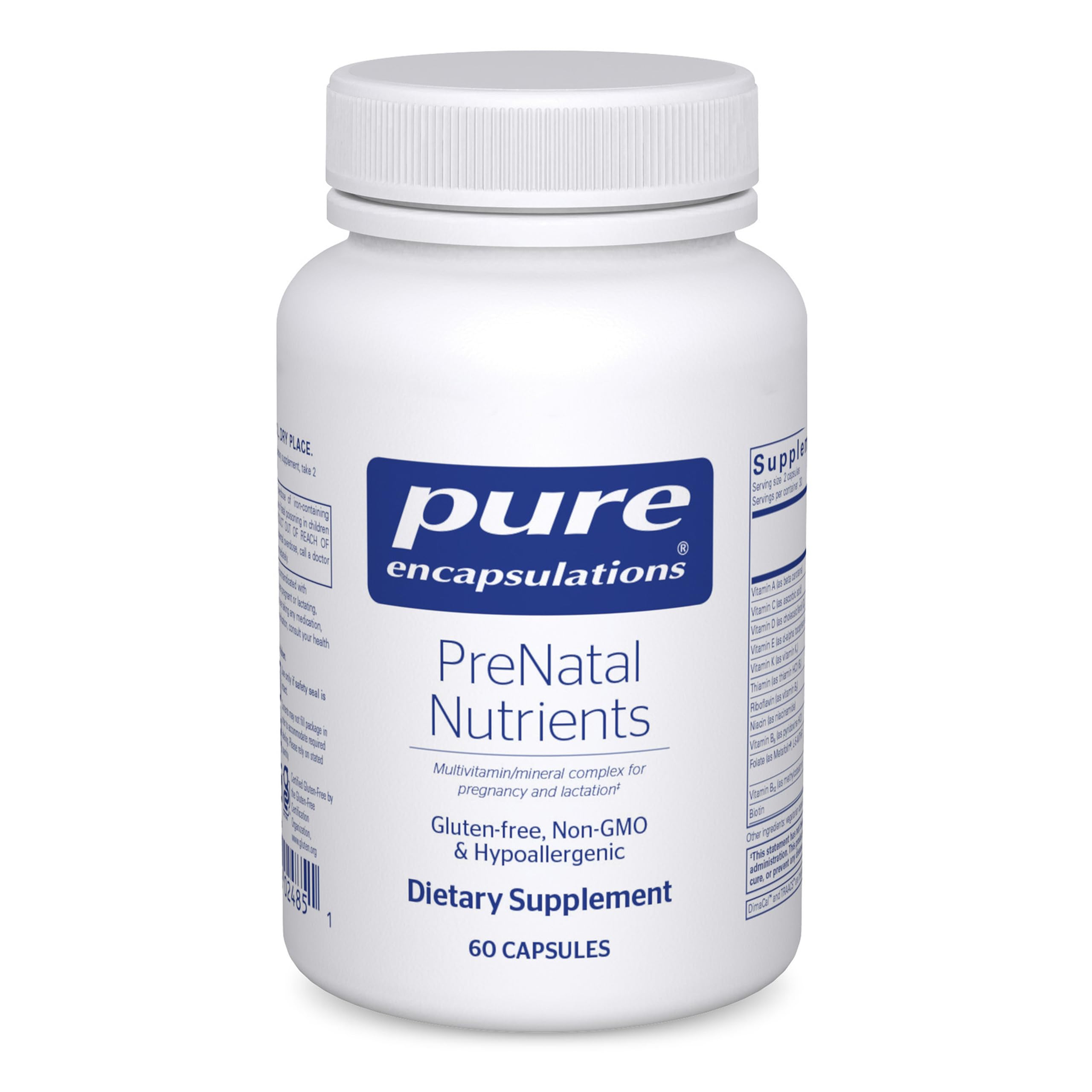 Pure Encapsulations PreNatal en bouteille ensemble pour une routine énergétique et équilibrée.