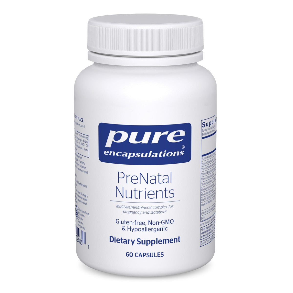 Pure Encapsulations PreNatal en bouteille ensemble pour une routine énergétique et équilibrée.