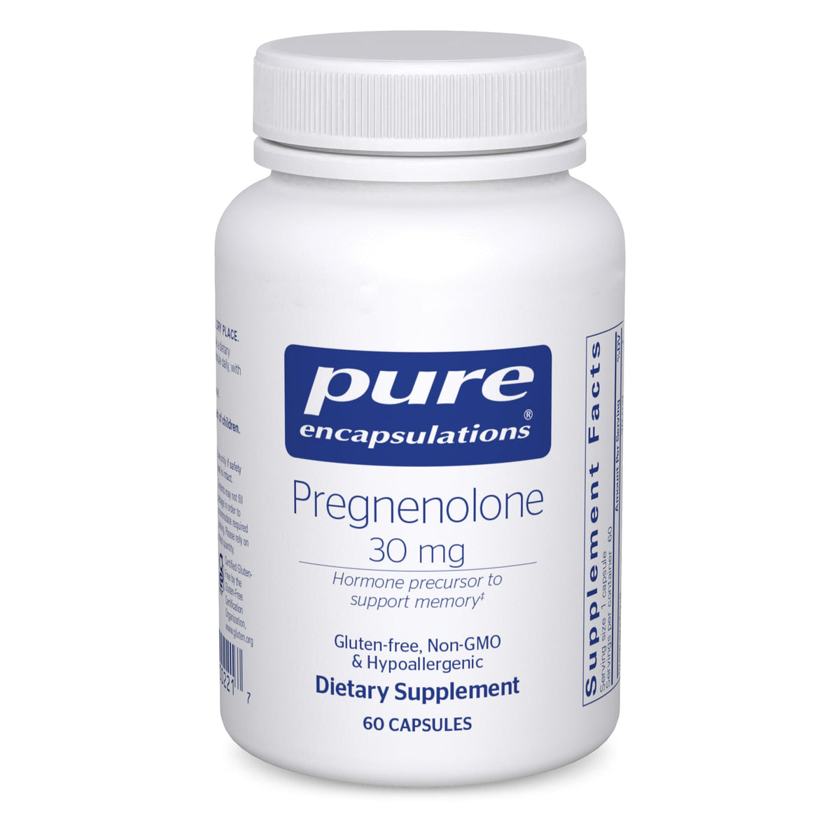 Pure Encapsulations Pregnenolone gélules – soutien mémoire et équilibre hormonal.
