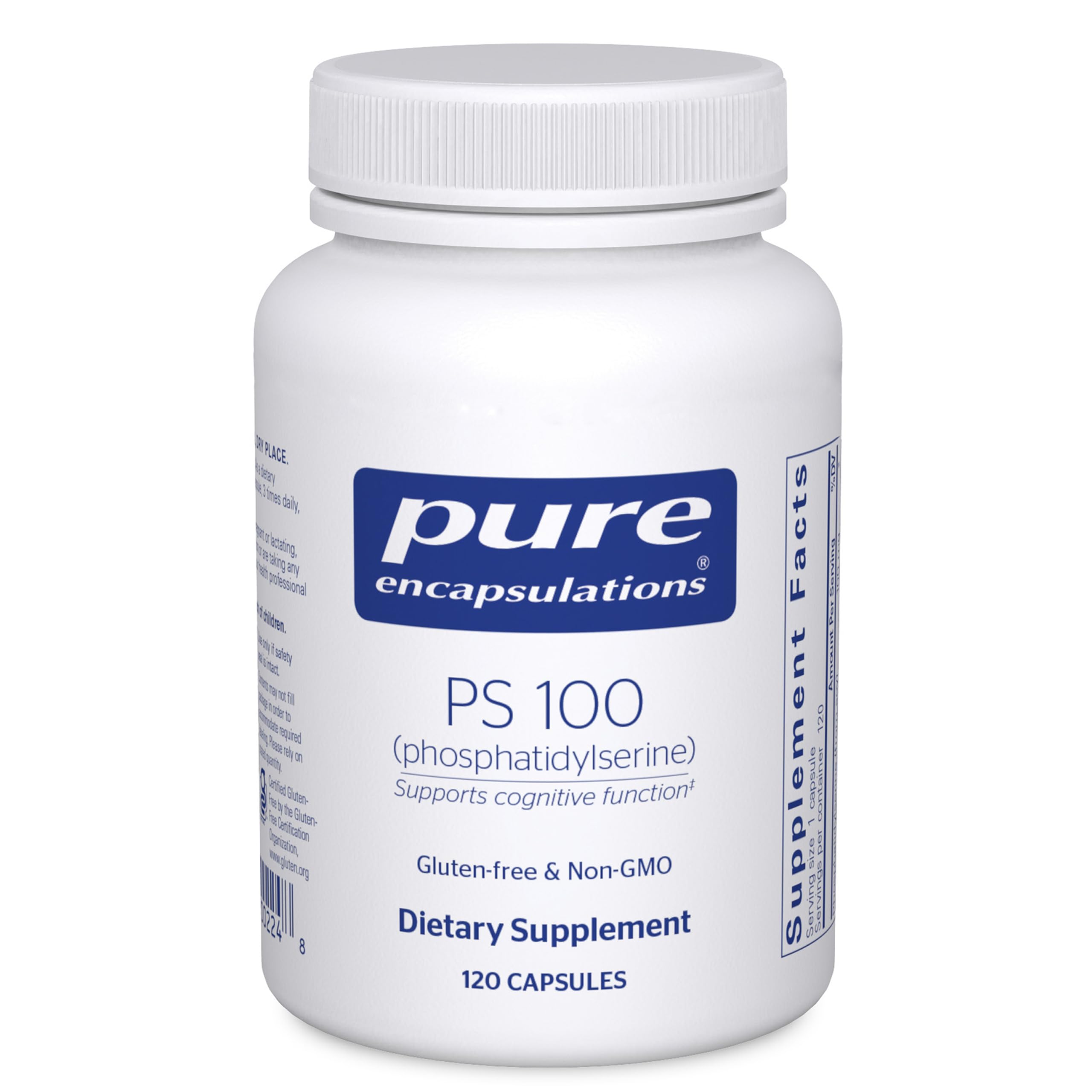 Pure Encapsulations PS100 – Bouteille de capsules, soutien possible à la mémoire.
