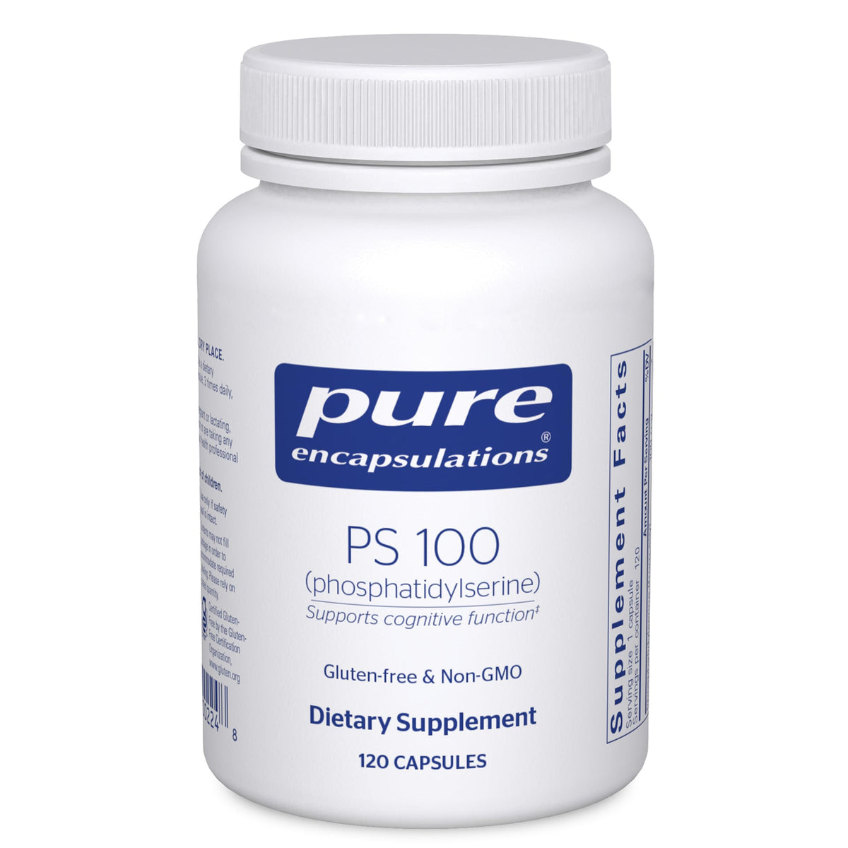 Pure Encapsulations PS100 – Bouteille de capsules, soutien possible à la mémoire.