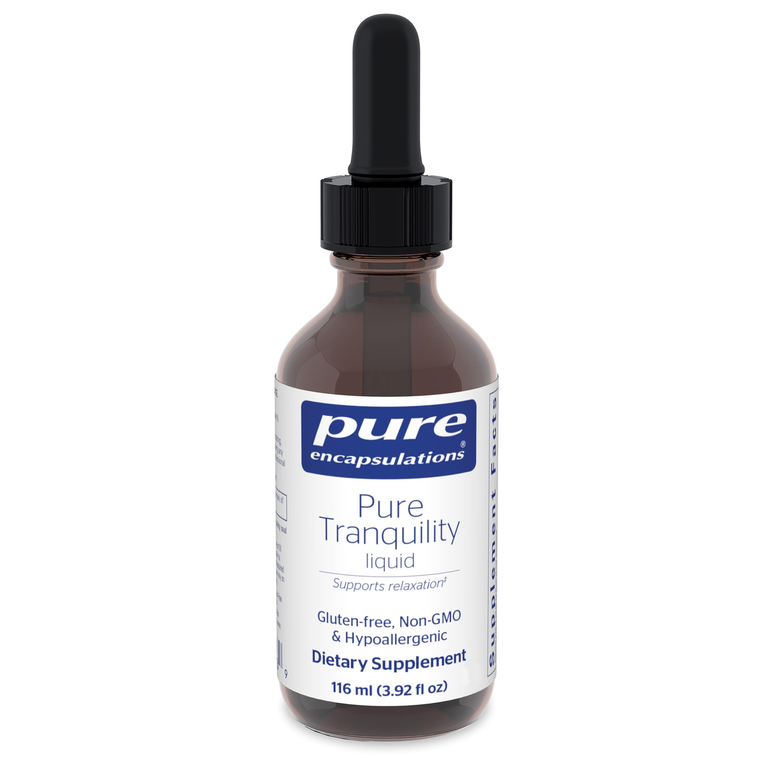 Pure Encapsulations Pure Tranquility Liquide — bouteille pratique facilitant la détente.