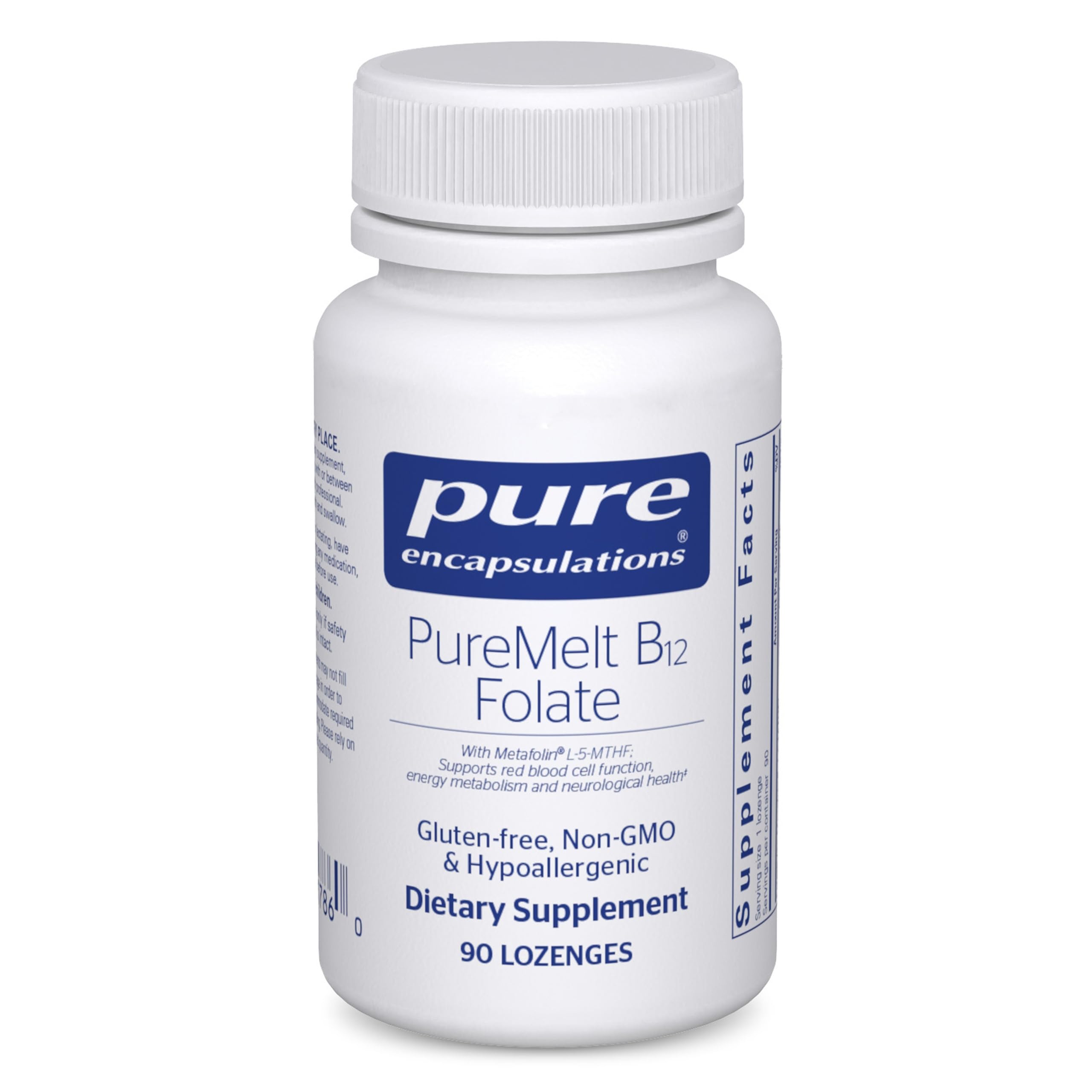 Pure Encapsulations PureMelt B12 Folate, pastille fondante se dissolvant rapidement en bouche