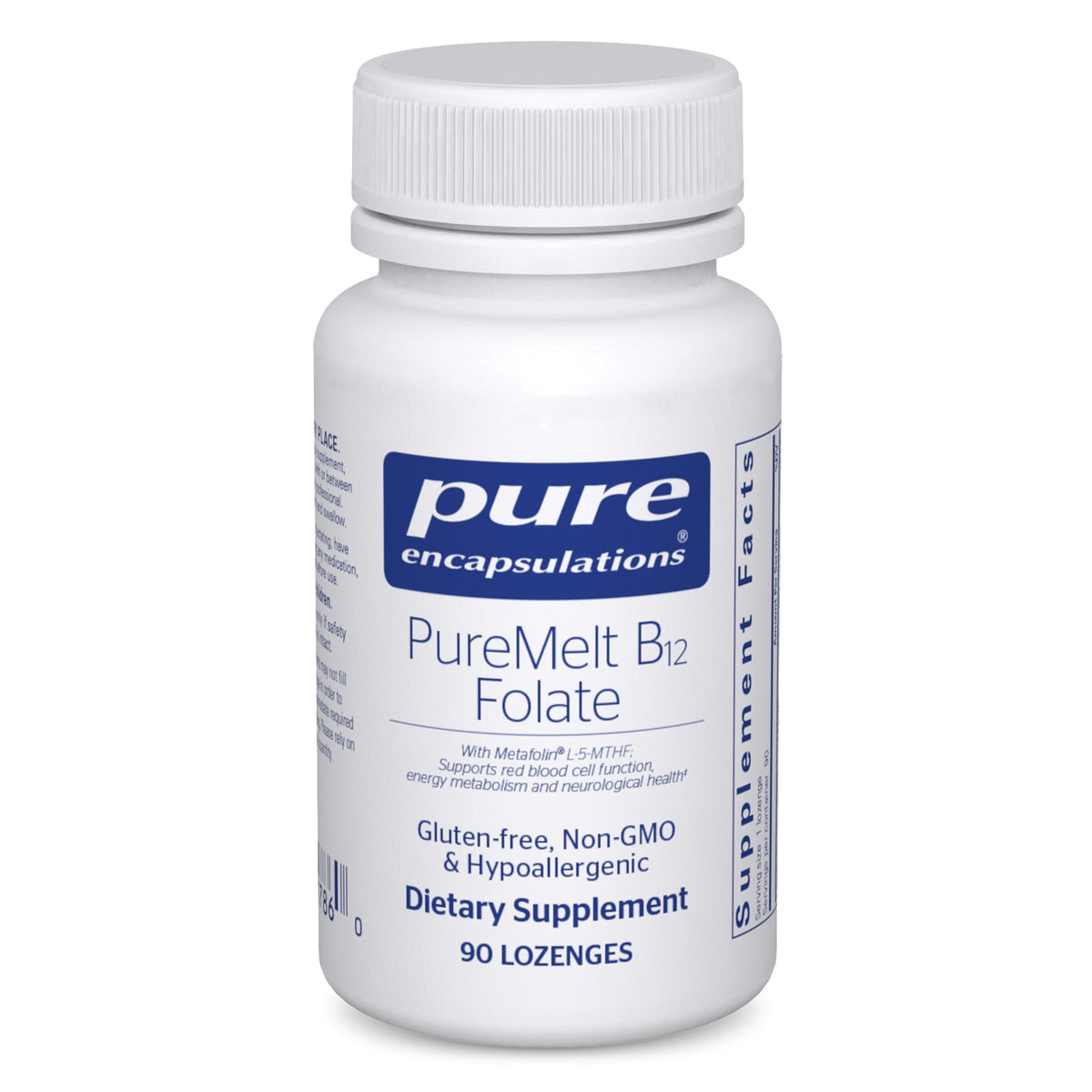Pure Encapsulations PureMelt B12 Folate, pastille fondante se dissolvant rapidement en bouche