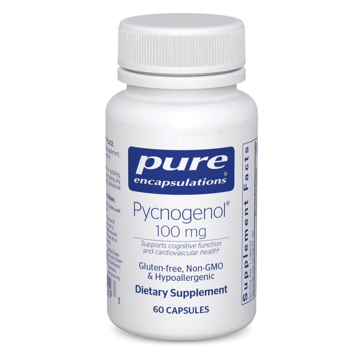 Pure Encapsulations Pycnogenol 100 mg — bouteille de capsules prête à l’emploi, support potentiel vasculaire.