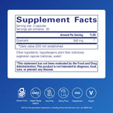 Étiquette Quercétine Pure Encapsulations indiquant sans gluten et sans OGM.