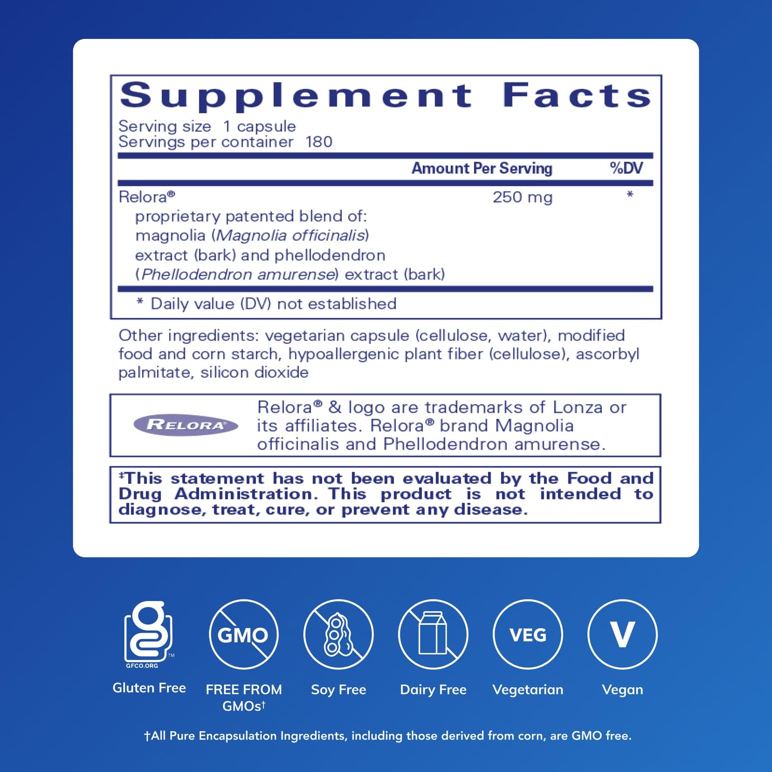 Relora de Pure Encapsulations – capsules, gestion possible des envies liées au stress.