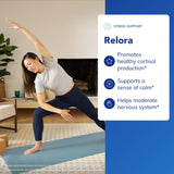 Relora – étiquette et packaging clairs, assurance de pureté et d'ingrédients.
