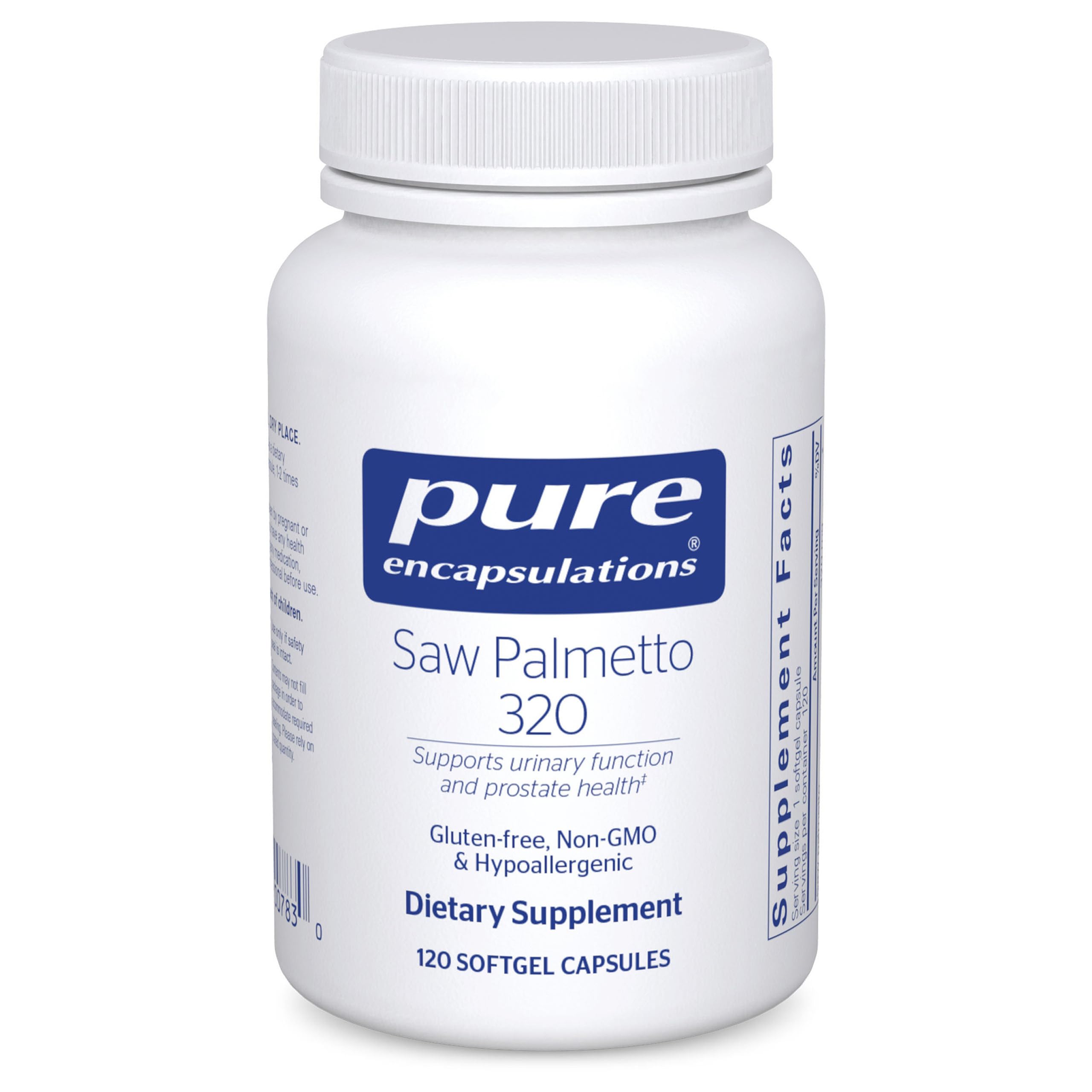 Pure Encapsulations Saw Palmetto 320 – bouteille: soutenir la fonction urinaire.