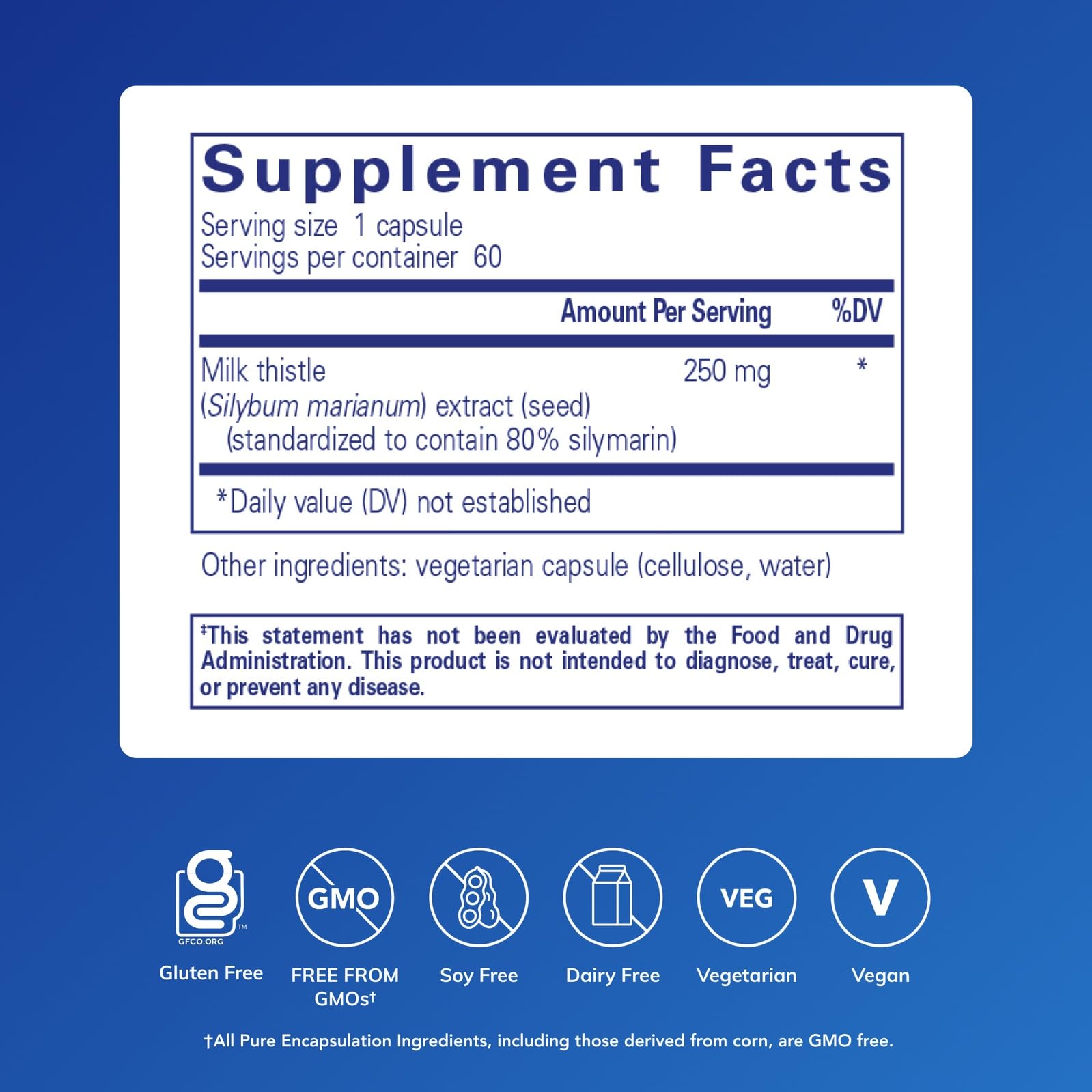 Pure Encapsulations silymarin - gelules: capsules faciles à avaler pour l'apport quotidien.