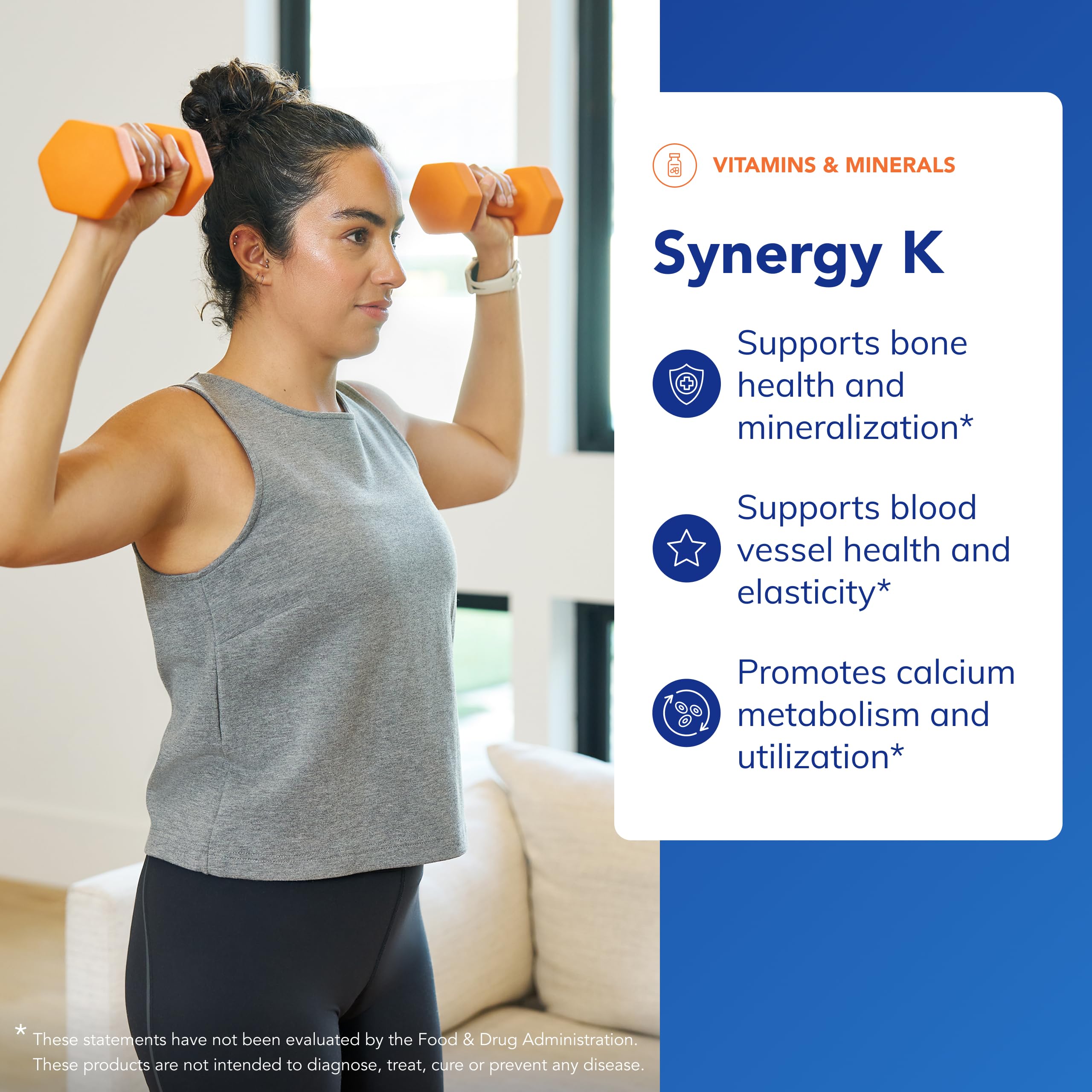 Pure Encapsulations Synergy K – flacon et dosage quotidien en K1/K2