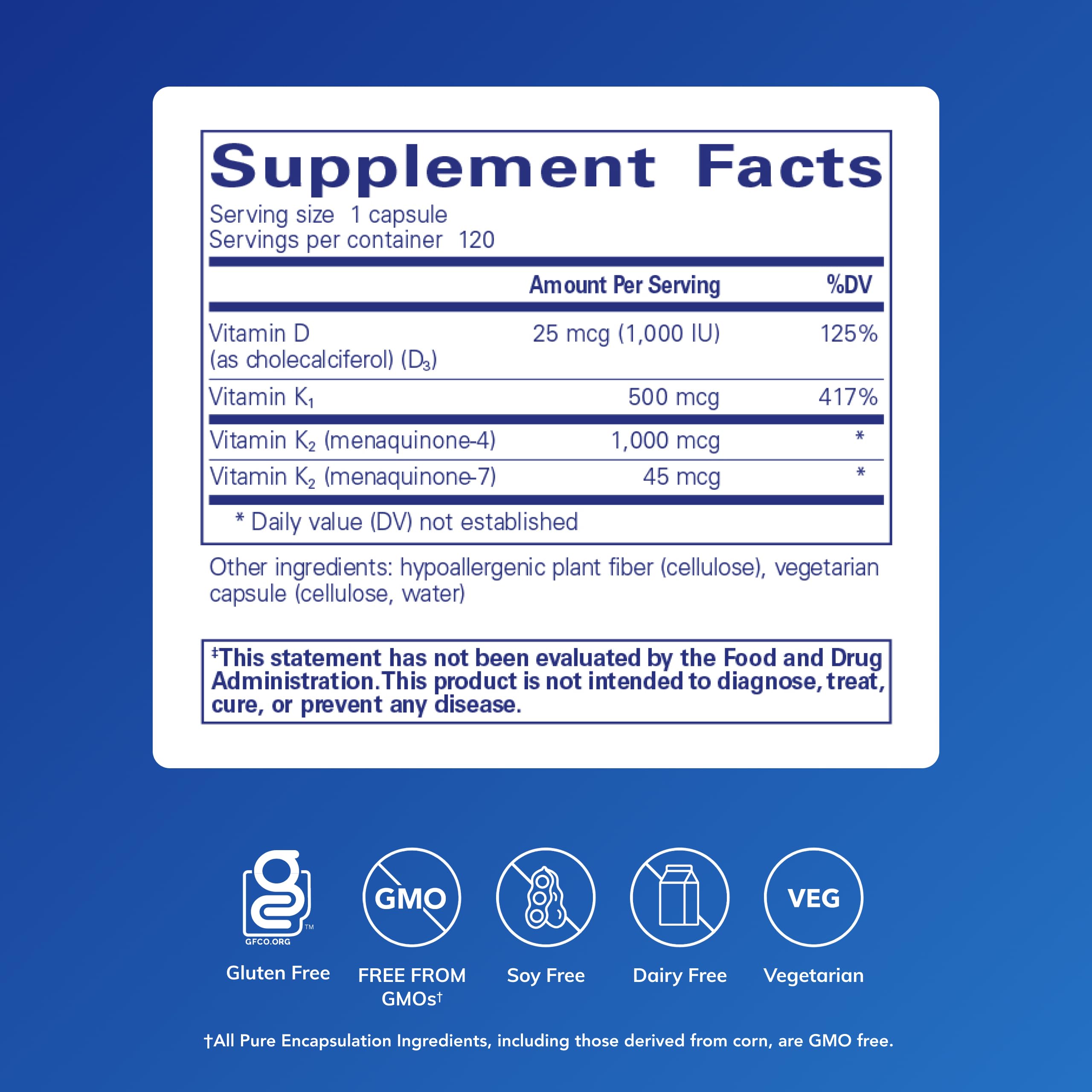 Pure Encapsulations Synergy K – gélules: forme pratique pour une routine quotidienne