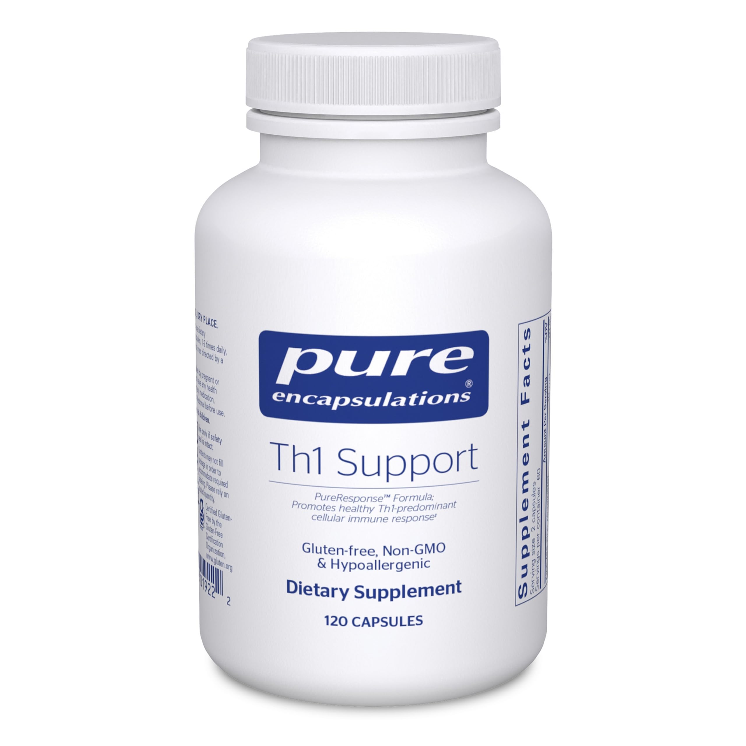 Pure Encapsulations Th1 Support montre une bouteille compacte prête à l'emploi.