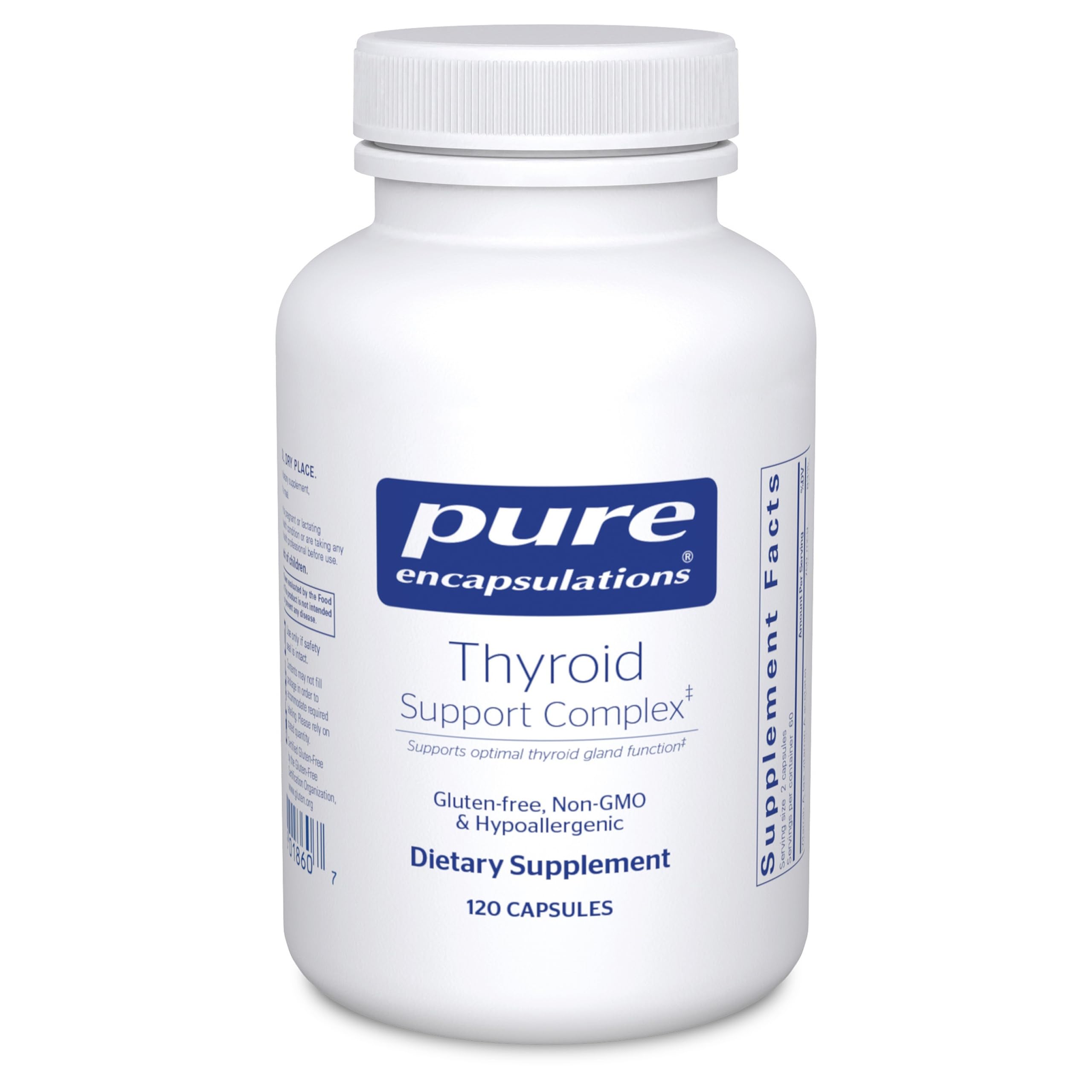 Pure Encapsulations Thyroid Support Complex : bouteille et gélules, soutien thyroïde potentiel