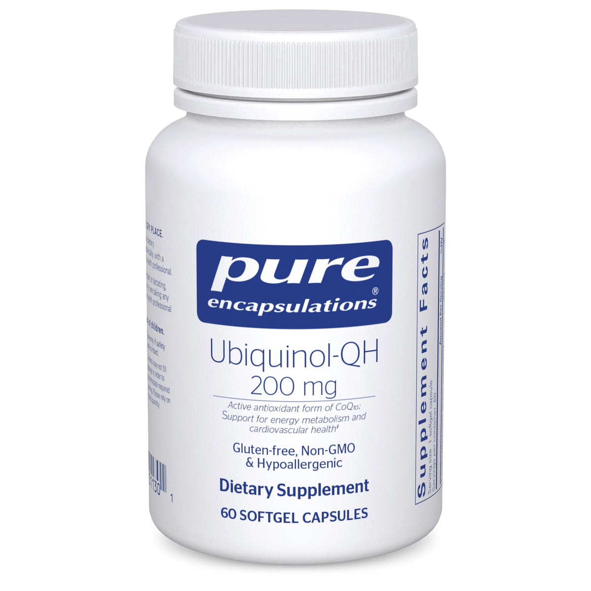 Pure Encapsulations Ubiquinol-QH en bouteille, soutien potentiel du cœur et de l'énergie