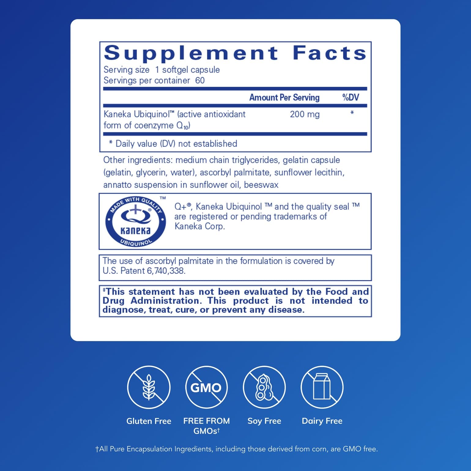 Ubiquinol-QH en gélules Pure Encapsulations pour le métabolisme énergétique
