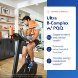 Liste d'ingrédients: vitamine B et PQQ, mise en avant de la fonction cellulaire.