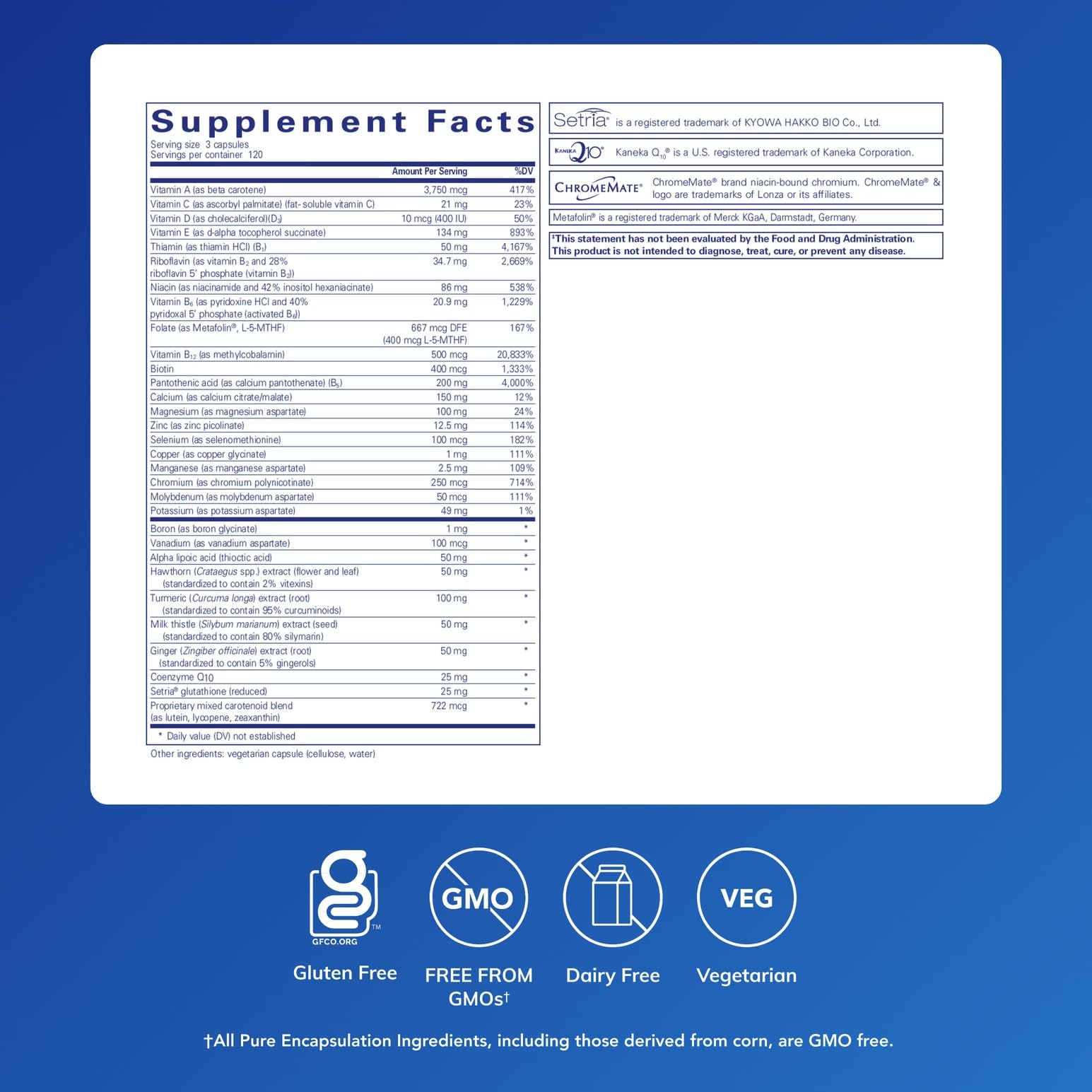 Pure Encapsulations UltraNutrient bouteille 360 capsules pratique usage quotidien