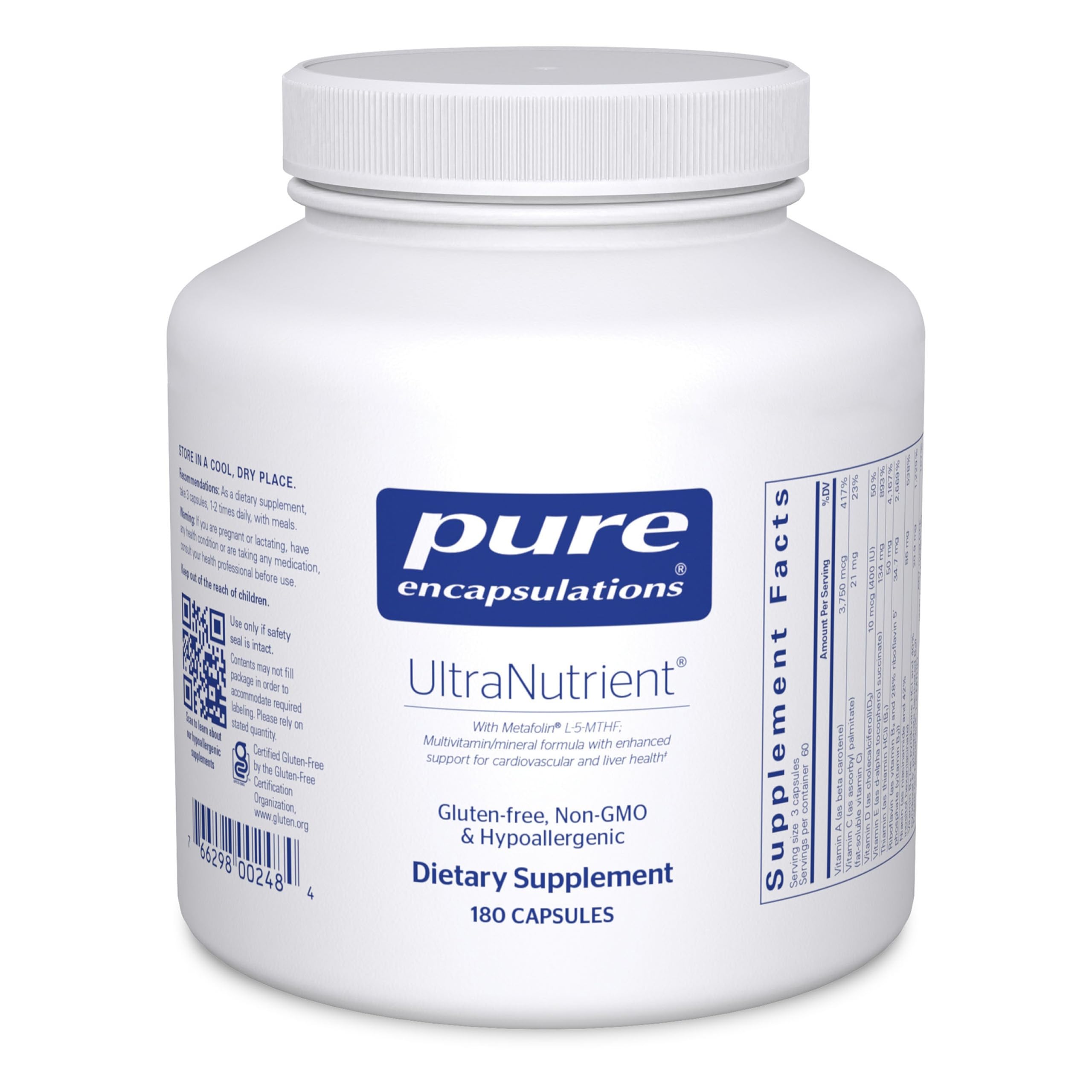 UltraNutrient capsules Pure Encapsulations : soutien quotidien et énergie durable.