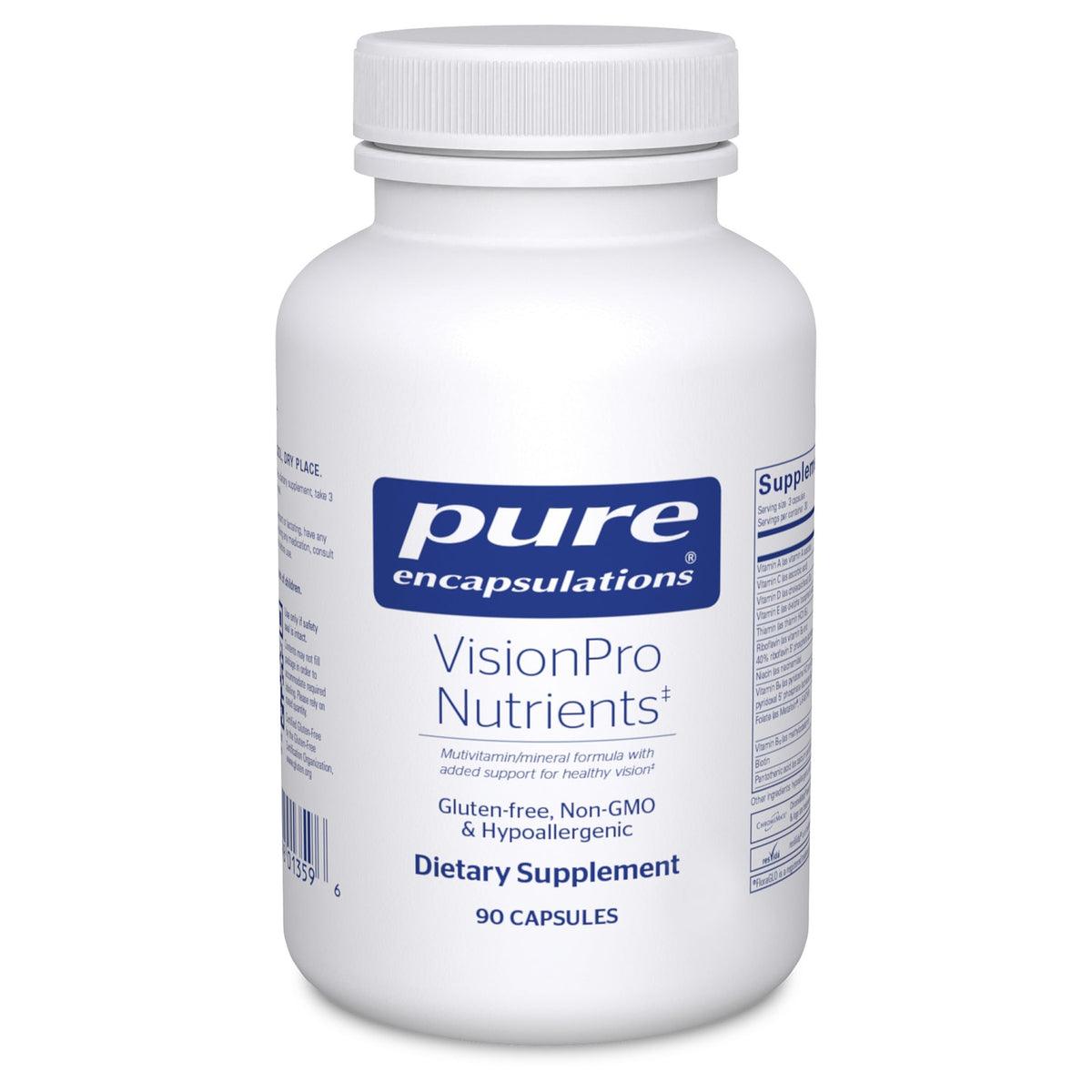 Pure Encapsulations VisionPro Nutrients — bouteille prête à l’emploi pour le soutien visuel quotidien.