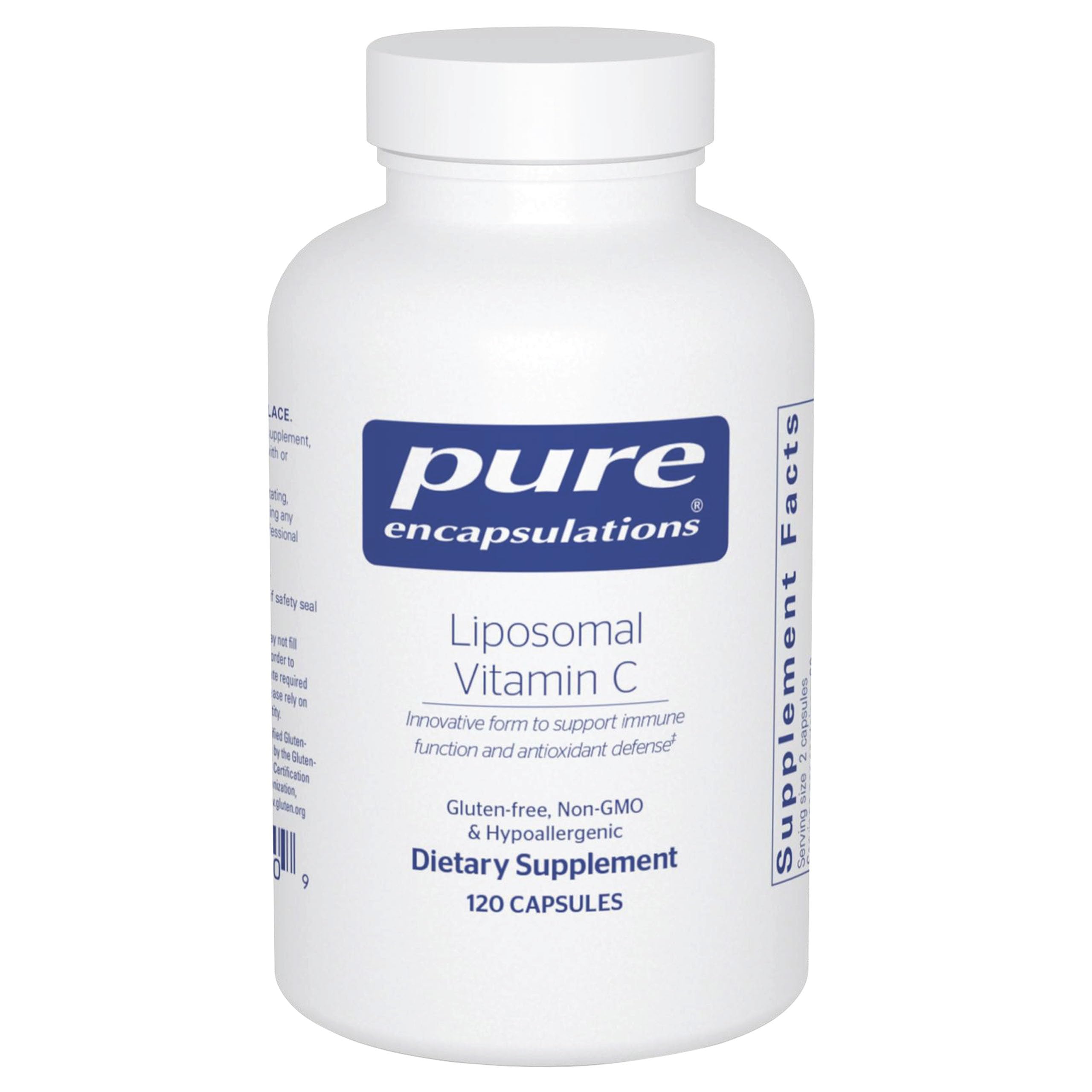 Pure Encapsulations Vitamine C liposomale – bouteille prête pour l’usage quotidien et soutien potentiel immunitaire.