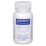 Pure Encapsulations Vitamine D3 125 mcg — bouteille: soutien potentiel des os et immunité.