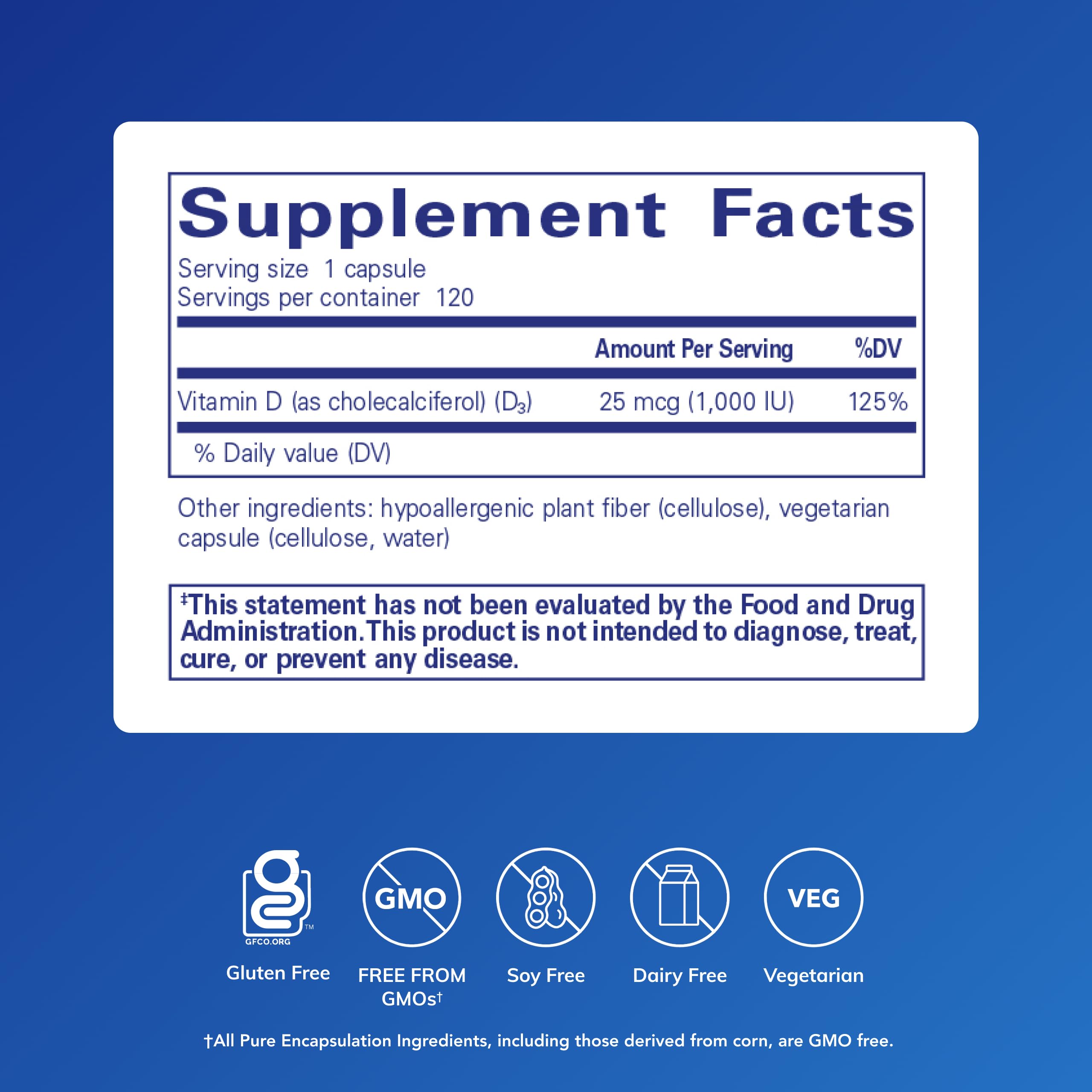 Pure Encapsulations Vitamin D3 – gélules: prise quotidienne pratique