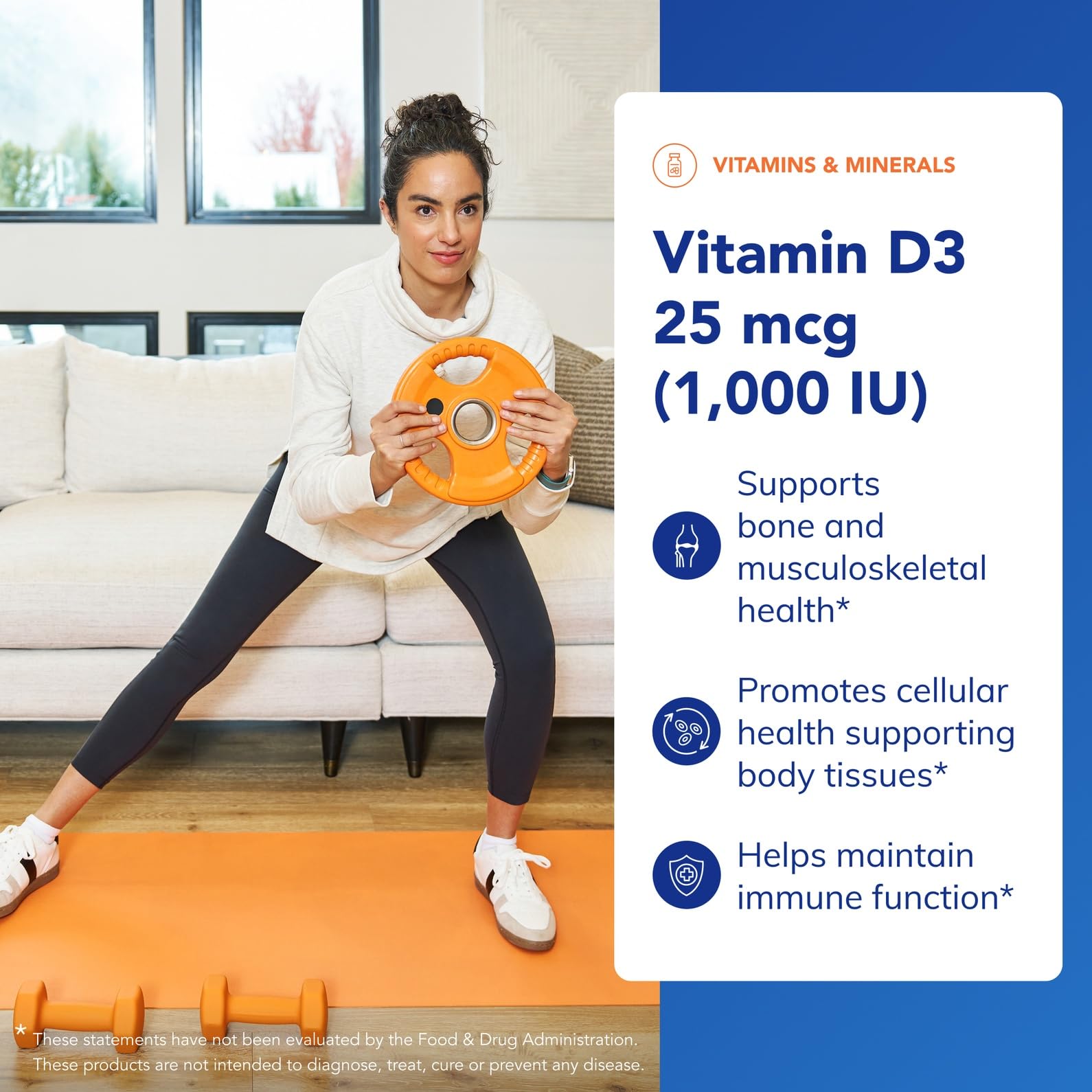 Étiquette et flacon Pure Encapsulations Vitamine D3, informations claires et pureté affichée.