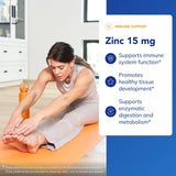 Pure Encapsulations Zinc 15 mg – etiquette: informations claires pour pratique régulière et sûre.