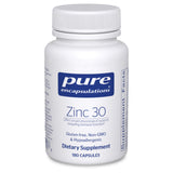 Pure Encapsulations Zinc 30 mg, capsules faciles à avaler pour le soutien immunitaire.